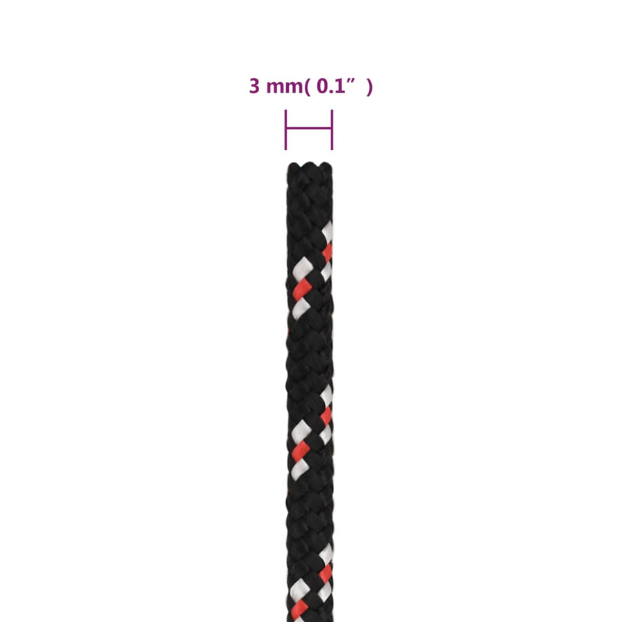 Boot Touw Polypropyleen Zwart En Rood 3 mm 50 m