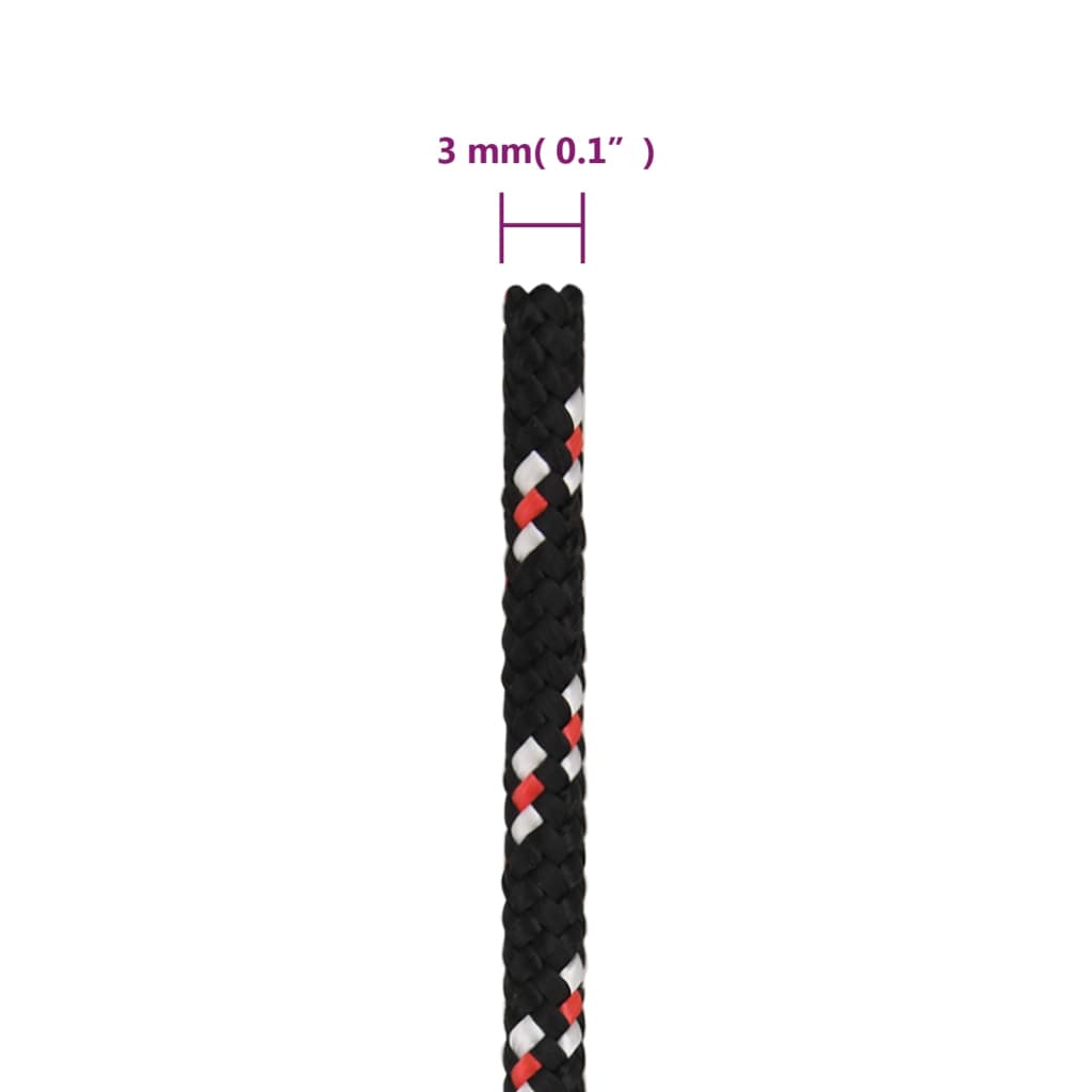 Boot Touw 00 M Polypropyleen Zwart En Rood 3 mm 100 m