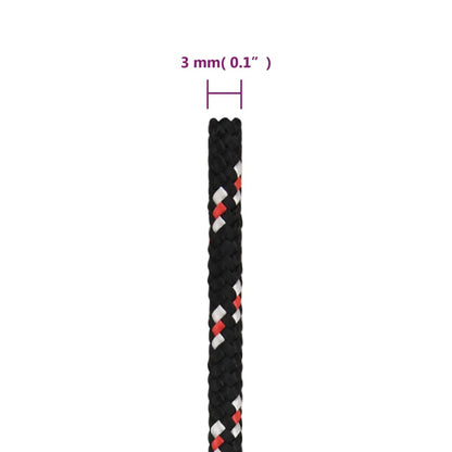 Boot Touw 00 M Polypropyleen Zwart En Rood 3 mm 100 m