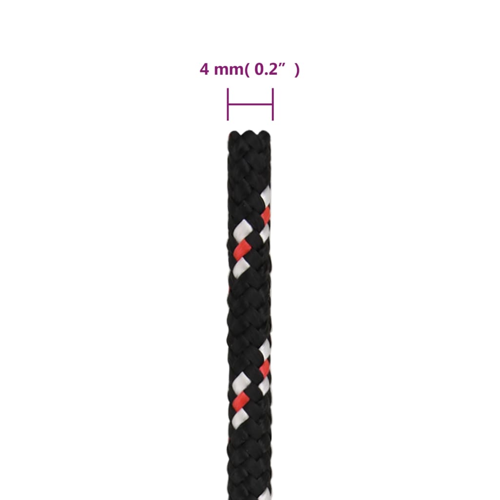 Boot Touw 00 M Polypropyleen Zwart En Rood 4 mm 100 m