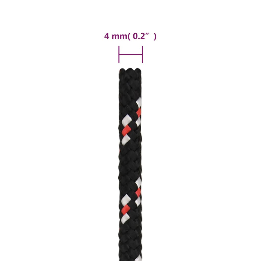 Boot Touw 00 M Polypropyleen Zwart En Rood 4 mm 100 m