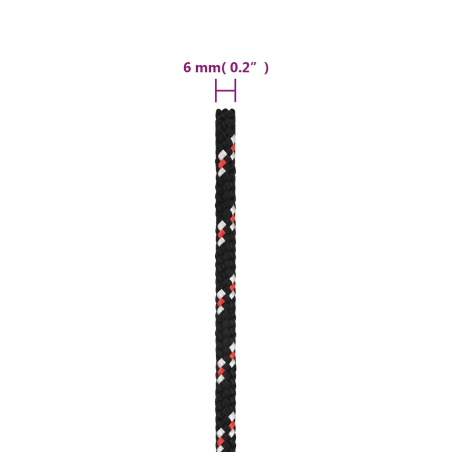 Boot Touw Polypropyleen Zwart En Rood 6 mm 25 m