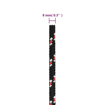 Boot Touw Polypropyleen Zwart En Rood 8 mm 25 m
