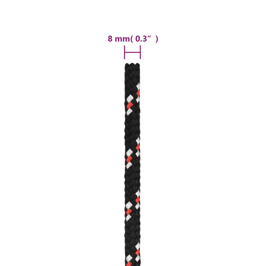 Boot Touw Polypropyleen Zwart En Rood 8 mm 25 m