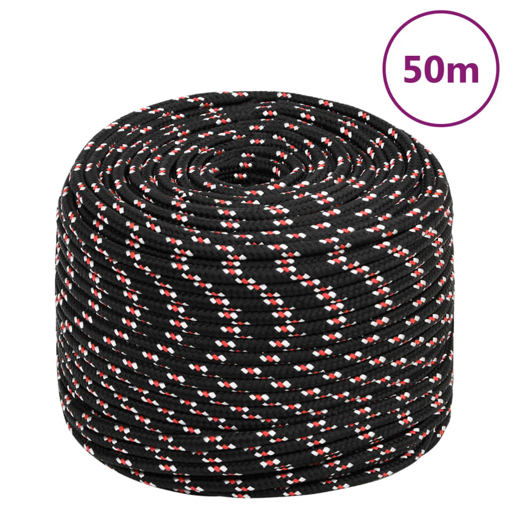 Boot Touw Polypropyleen Zwart En Rood 8 mm 50 m