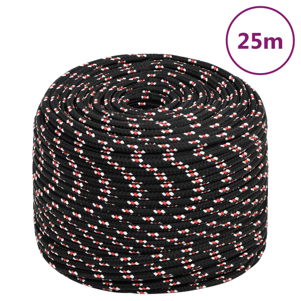 Boot touw 10 mm 25 m polypropyleen zwart 10 mm 25 m