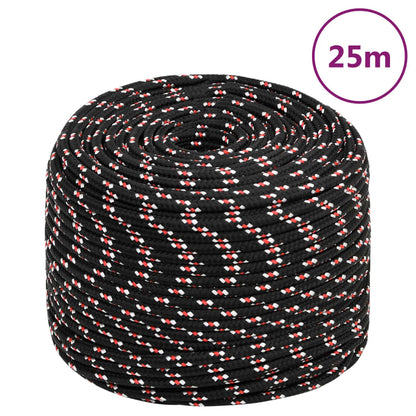 Boot touw 10 mm 25 m polypropyleen zwart 10 mm 25 m