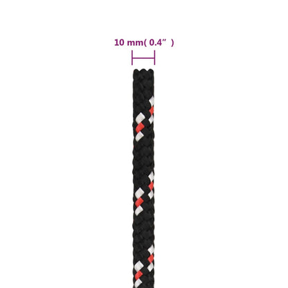 Boot touw 10 mm 25 m polypropyleen zwart 10 mm 25 m