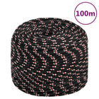 Boot touw 10 mm polypropyleen zwart rood