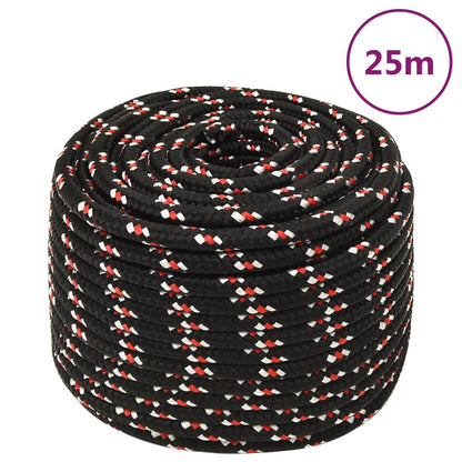 Boot Touw 2 Mm Polypropyleen Zwart En Rood 12 mm 25 m