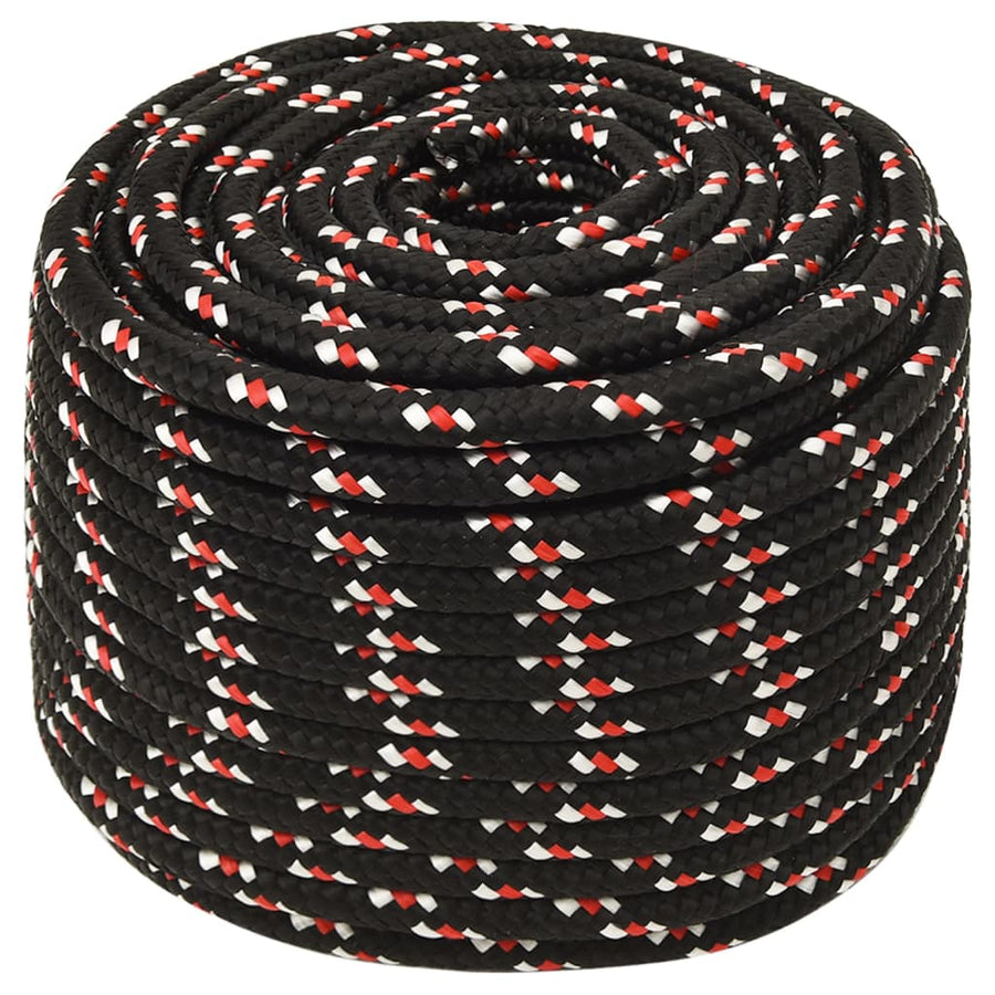 Boot Touw 2 Mm Polypropyleen Zwart En Rood 12 mm 25 m