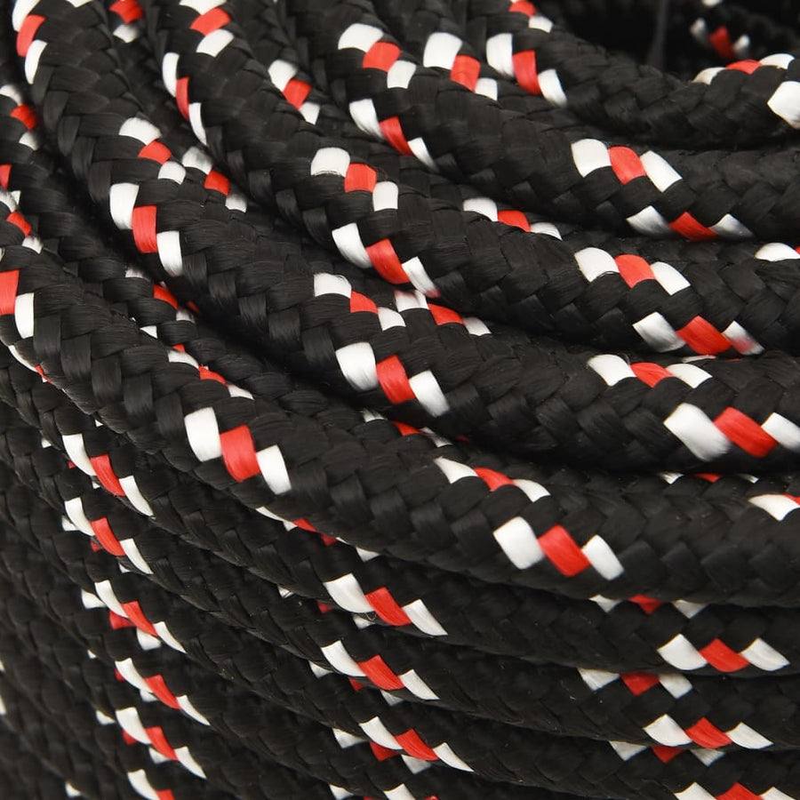 Boot Touw 2 Mm Polypropyleen Zwart En Rood 12 mm 25 m
