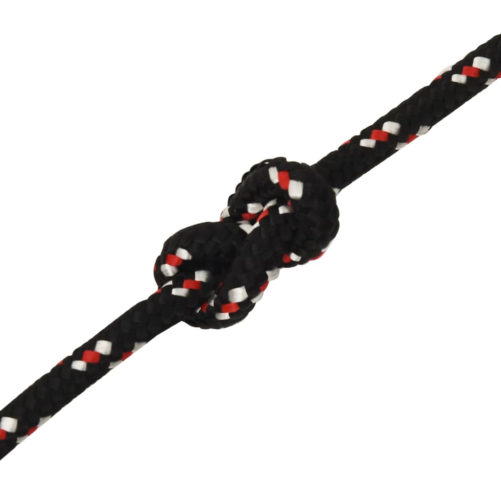 Boot Touw 2 Mm Polypropyleen Zwart En Rood 12 mm 25 m