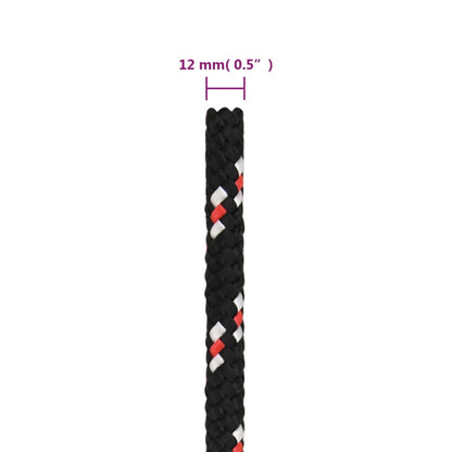 Boot Touw 2 Mm Polypropyleen Zwart En Rood 12 mm 25 m