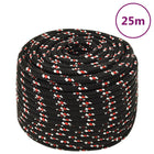 Boat rope 14 mm 25 m polypropylene black