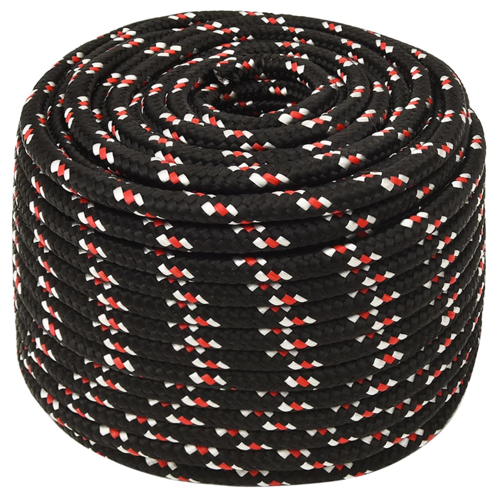 Boot Touw 4 Mm Polypropyleen Zwart En Rood 14 mm 25 m