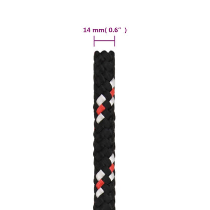 Boot Touw 4 Mm Polypropyleen Zwart En Rood 14 mm 25 m