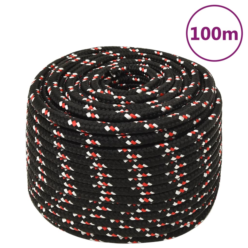 Boot Touw 4 Mm 00 M Polypropyleen Zwart En Rood 14 mm 100 m