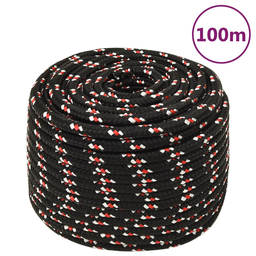 Boot Touw 4 Mm 00 M Polypropyleen Zwart En Rood 14 mm 100 m
