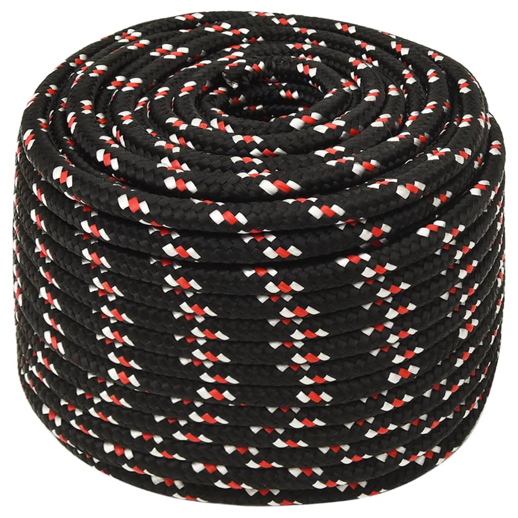 Boot Touw 4 Mm 00 M Polypropyleen Zwart En Rood 14 mm 100 m