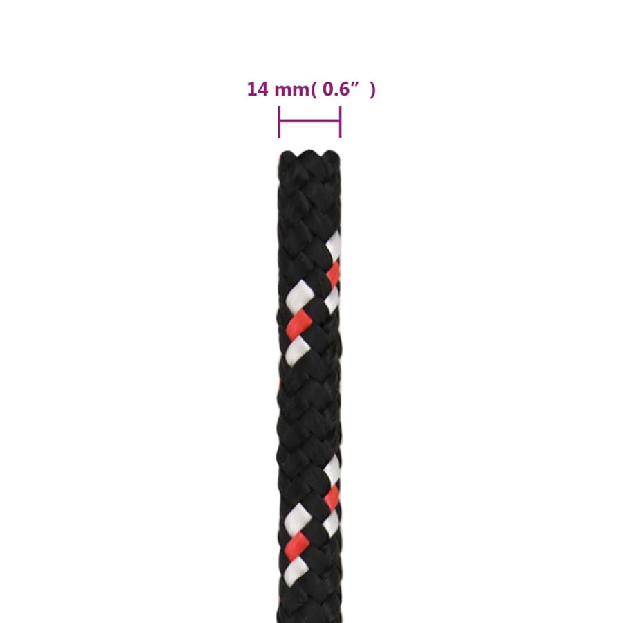 Boot Touw 4 Mm 00 M Polypropyleen Zwart En Rood 14 mm 100 m