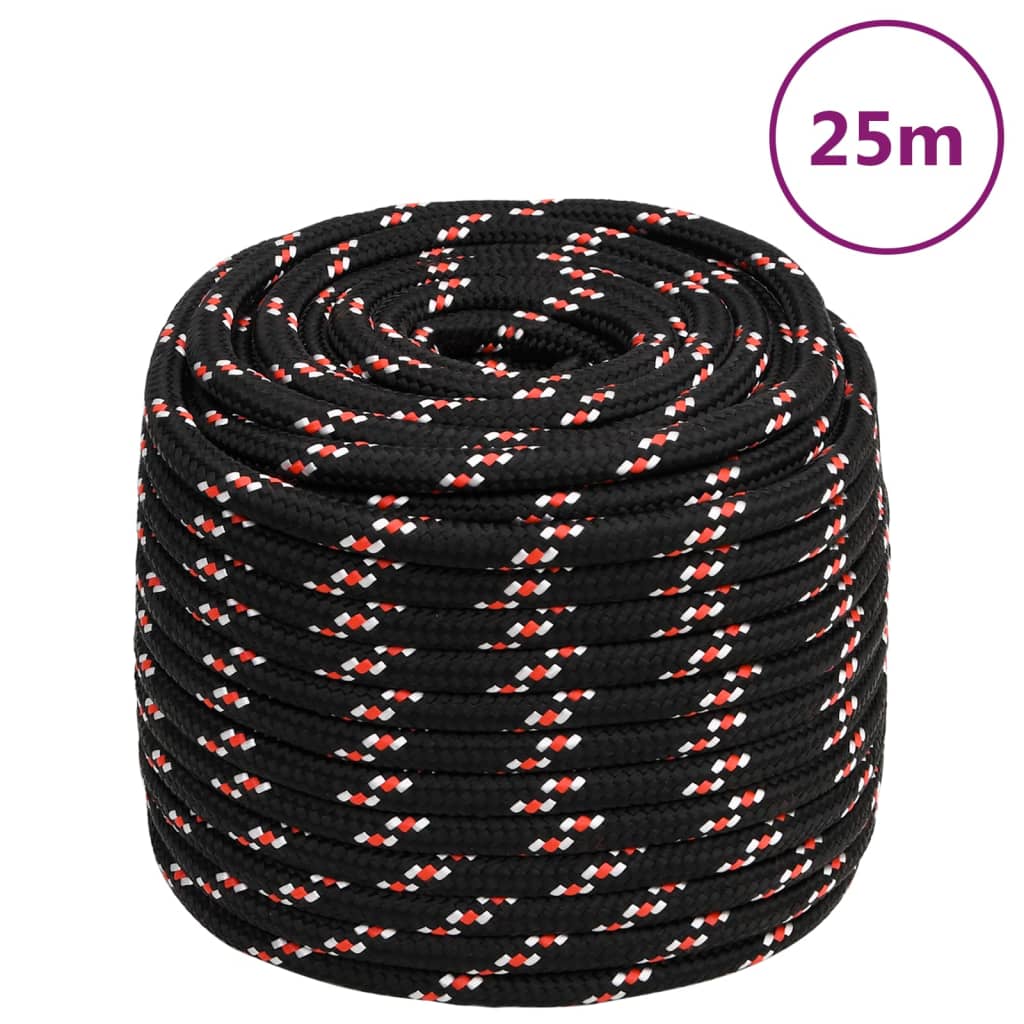 Boot Touw 6 Mm Polypropyleen Zwart En Rood 16 mm 25 m