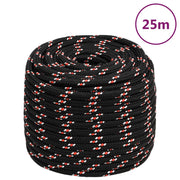 Boot touw 16 mm 25 m polypropyleen zwart