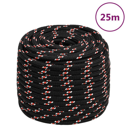 Boot Touw 6 Mm Polypropyleen Zwart En Rood 16 mm 25 m