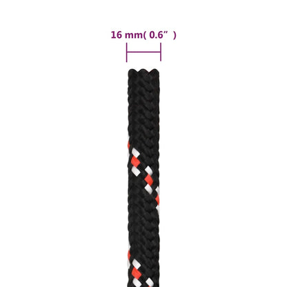 Boot Touw 6 Mm Polypropyleen Zwart En Rood 16 mm 25 m