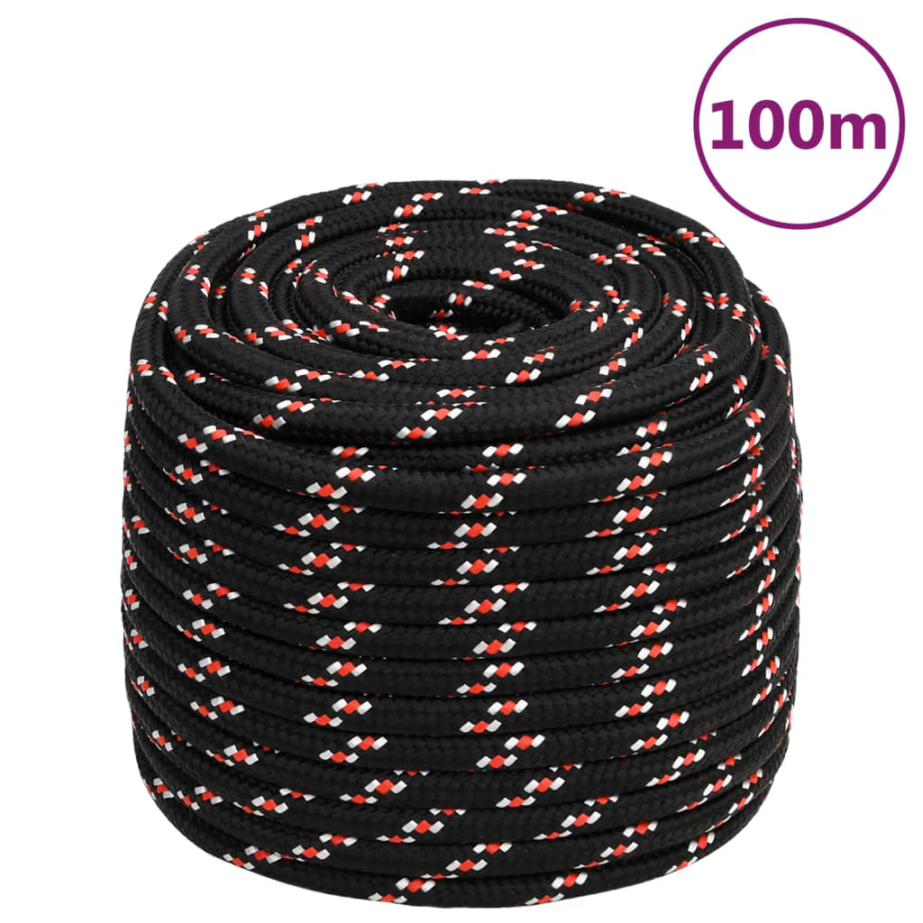 Boot Touw 6 Mm 00 M Polypropyleen Zwart En Rood 16 mm 100 m
