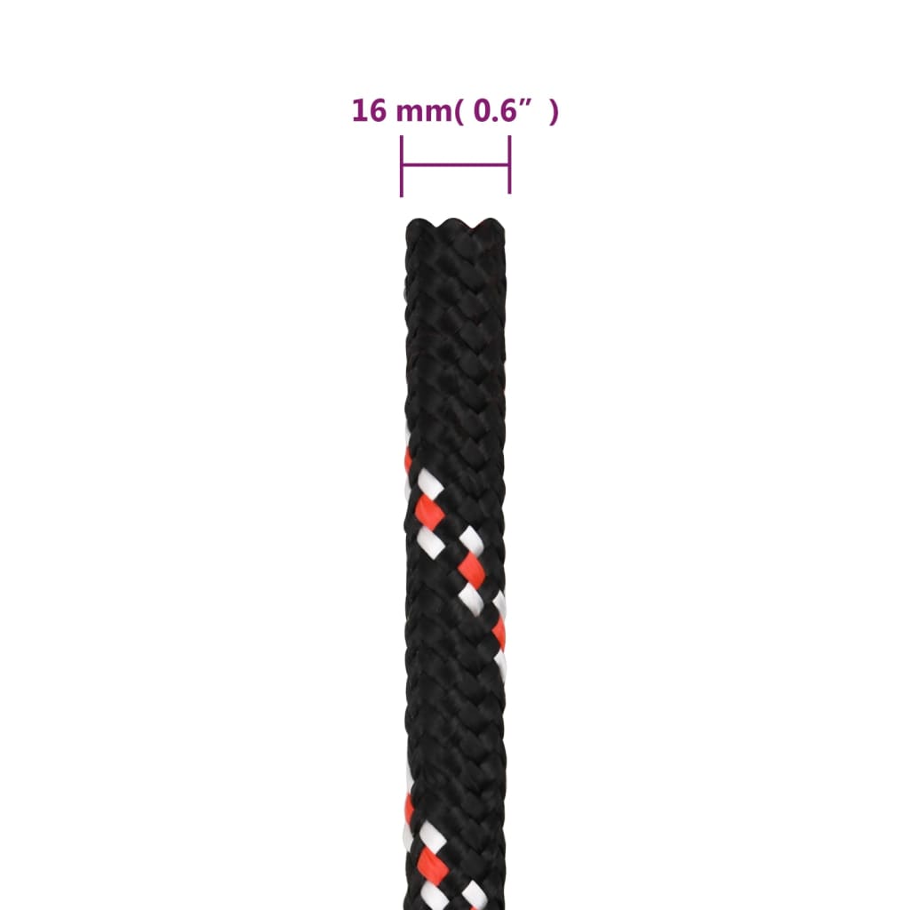 Boot Touw 6 Mm 00 M Polypropyleen Zwart En Rood 16 mm 100 m