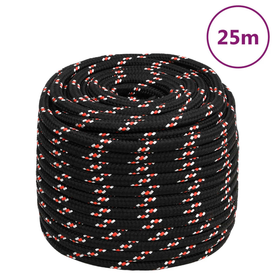 Boot Touw 18 Mm 25 M Polypropyleen Zwart Zwart en rood