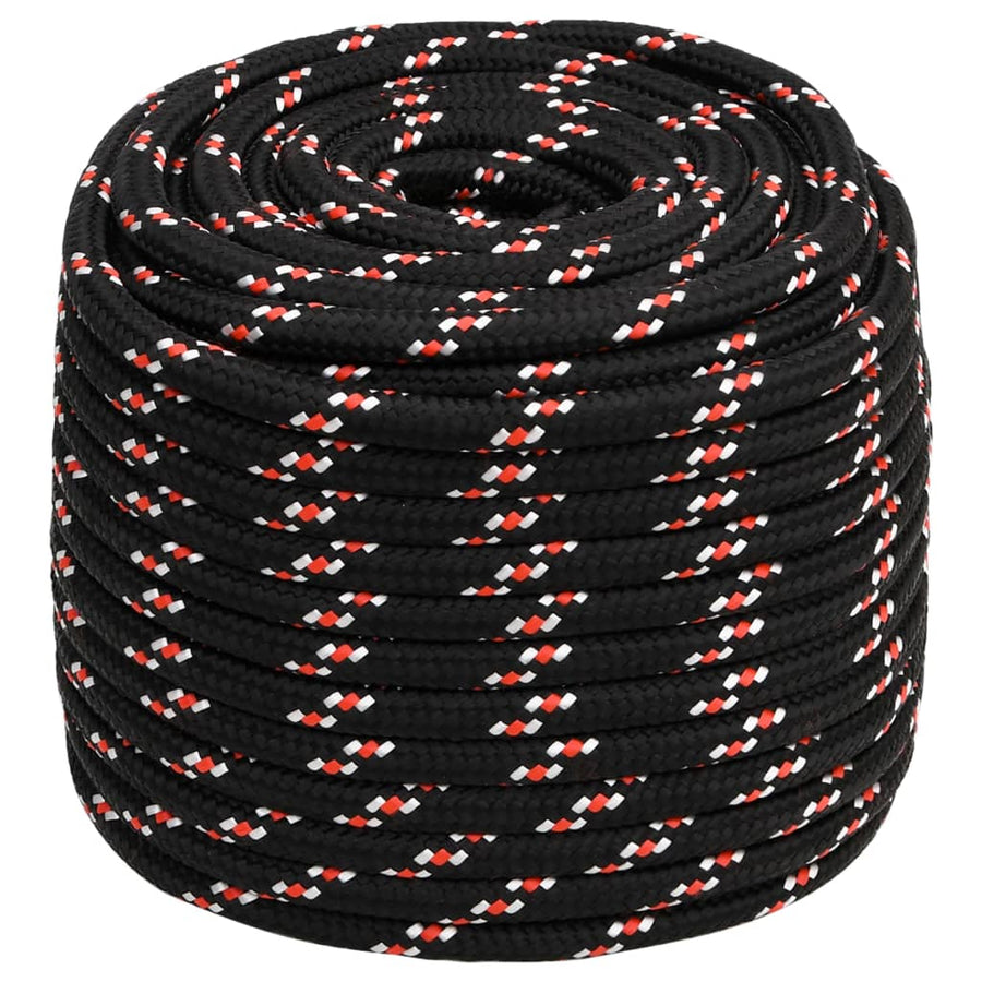 Boot Touw 18 Mm 25 M Polypropyleen Zwart Zwart en rood
