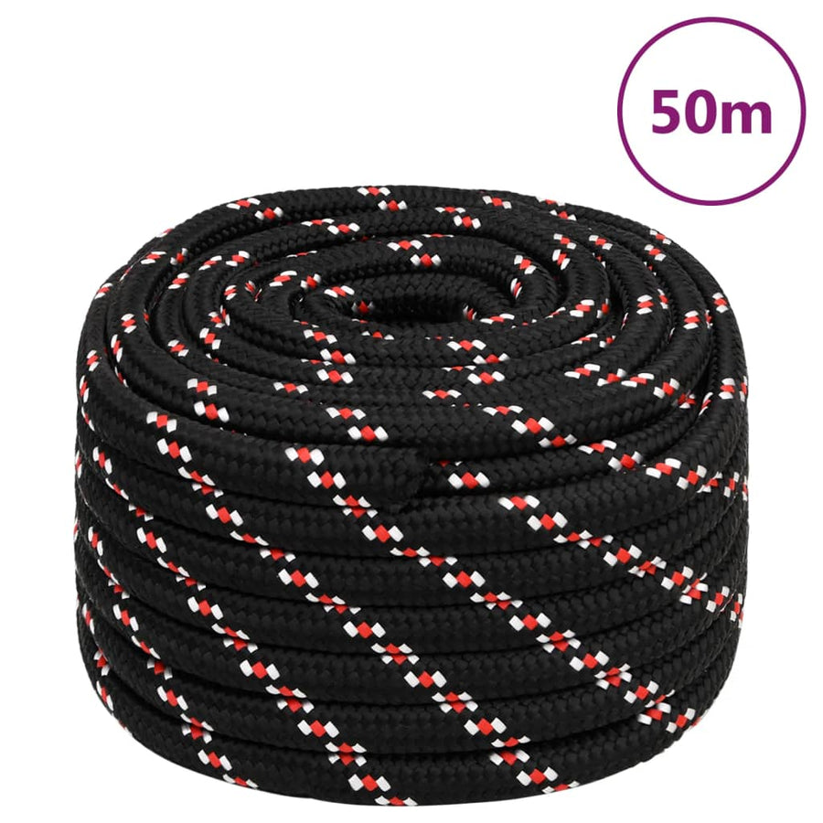 Boottouw 20 mm 50 m polypropyleen zwart