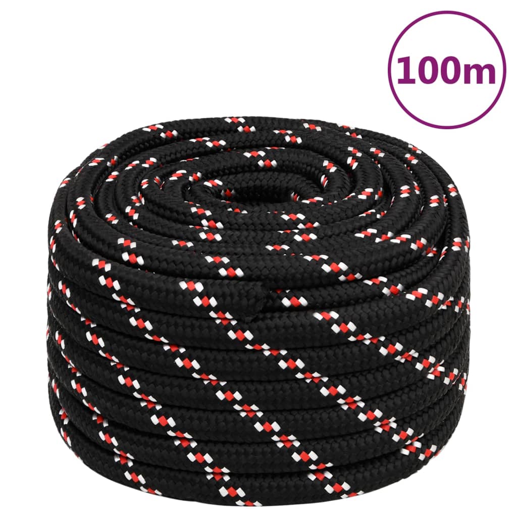 Boottouw 00 M Polypropyleen Zwart En Rood 20 mm 100 m