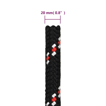Boottouw 00 M Polypropyleen Zwart En Rood 20 mm 100 m