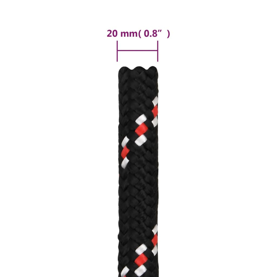 Boottouw 00 M Polypropyleen Zwart En Rood 20 mm 100 m
