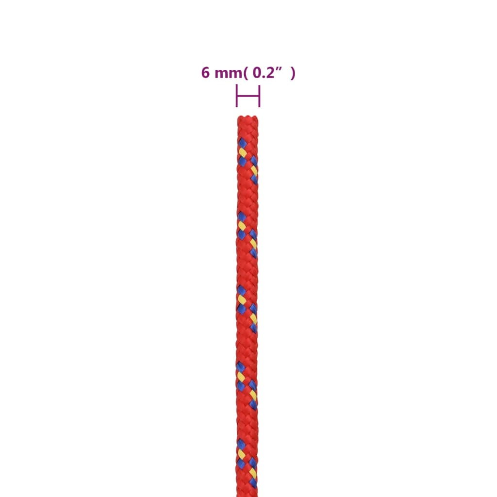 Boottouw 6 Mm 250 M Polypropyleen Rood 1