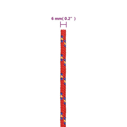 Boottouw 6 Mm 250 M Polypropyleen Rood 1