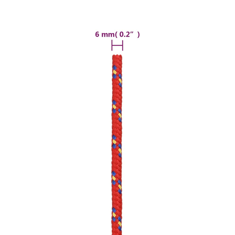 Boottouw 6 Mm 250 M Polypropyleen Rood 1