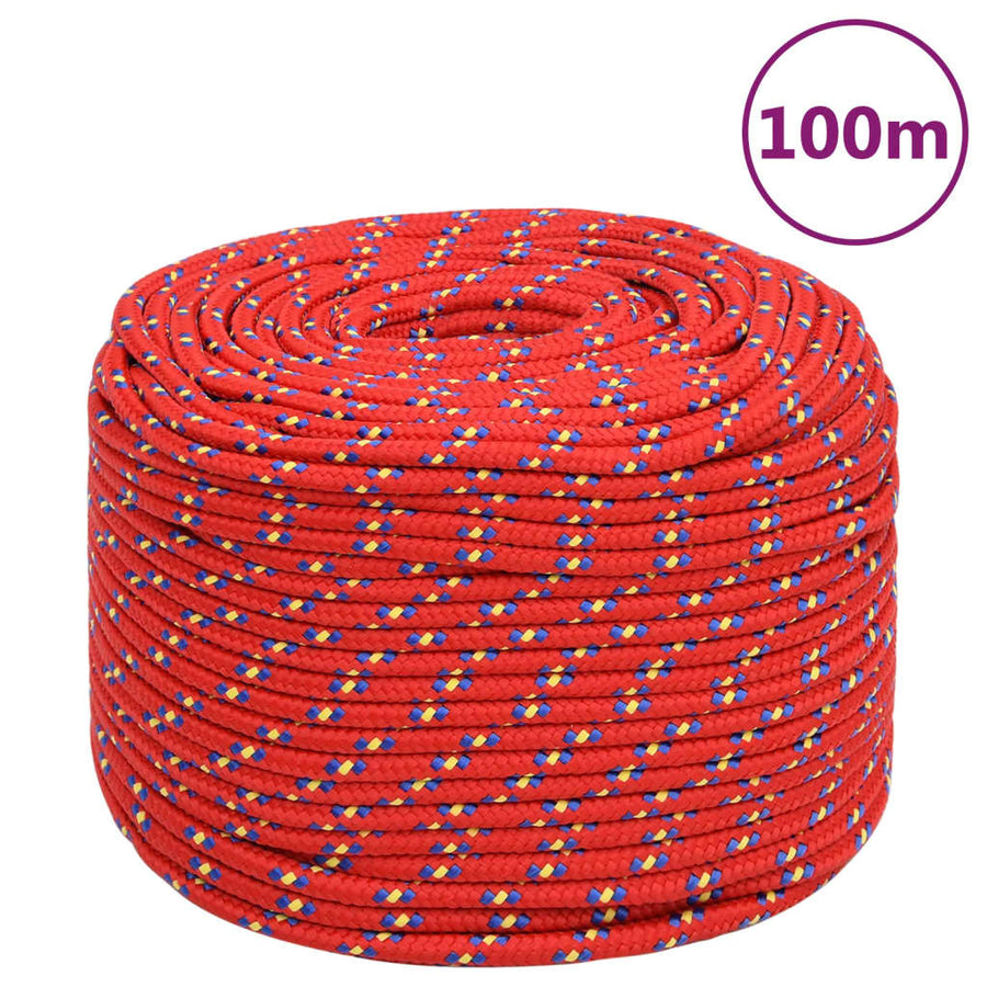 Boottouw 10 mm 100 m polypropyleen rood 10 mm 100 m
