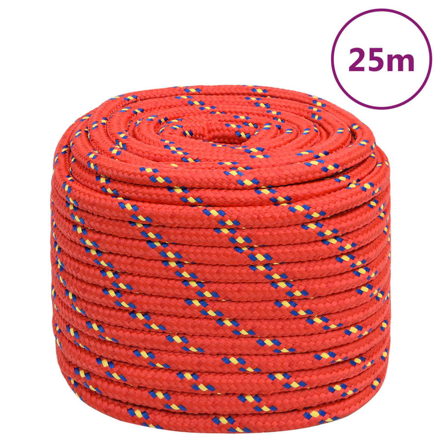 Boottouw 16 mm 25 m polypropyleen rood