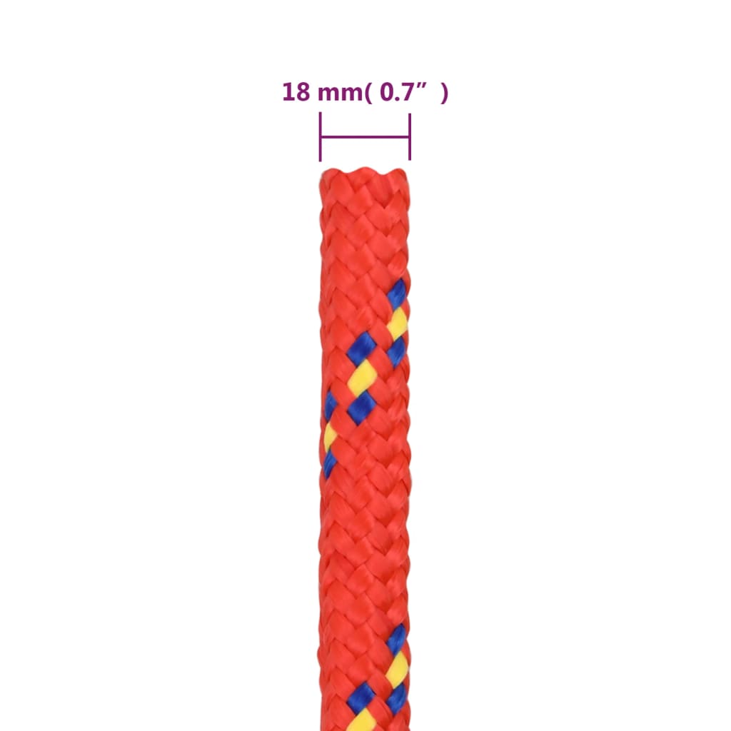Boottouw 8 Mm Polypropyleen Rood 18 mm 25 m