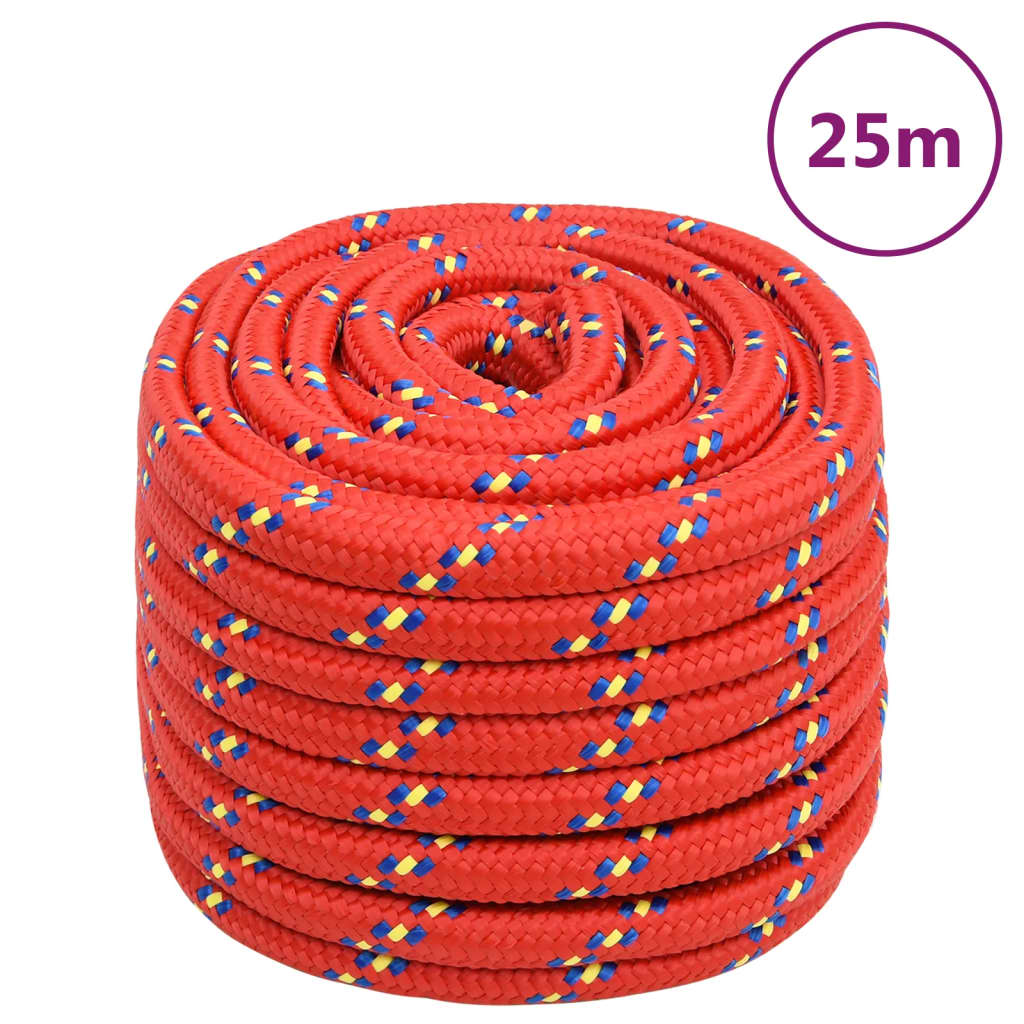 Boottouw 20 mm 25 m polypropyleen rood