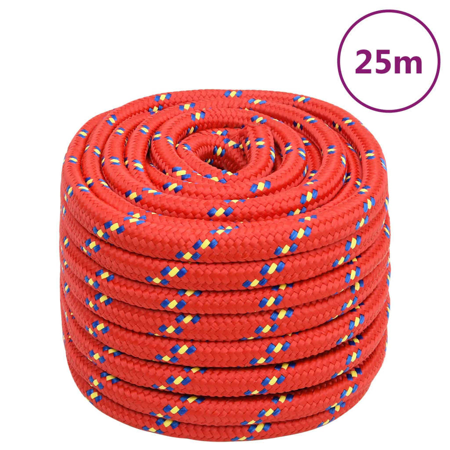 Boottouw 20 mm 25 m polypropyleen rood