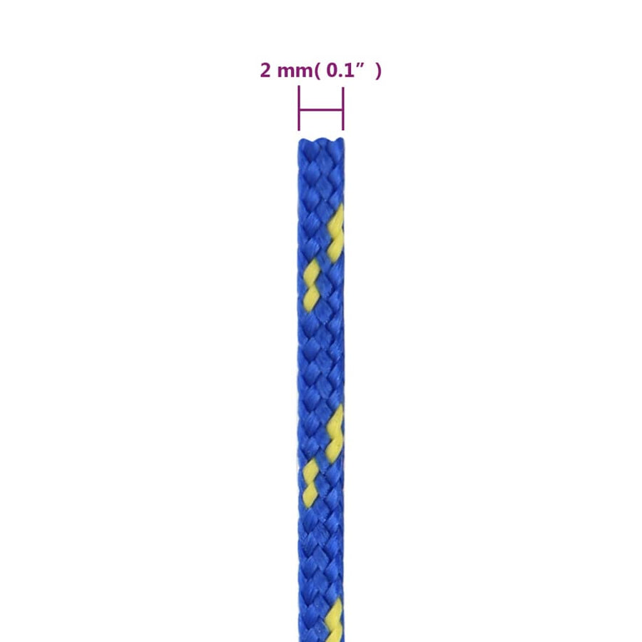 Boottouw 2 mm 100 m polypropyleen blauw 2 mm 100 m