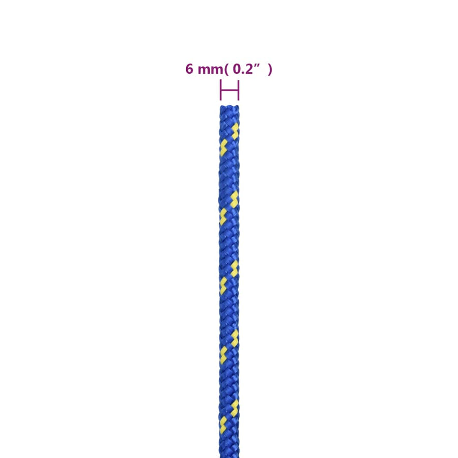 Boottouw 6 mm 25 m polypropyleen blauw 6 mm 25 m