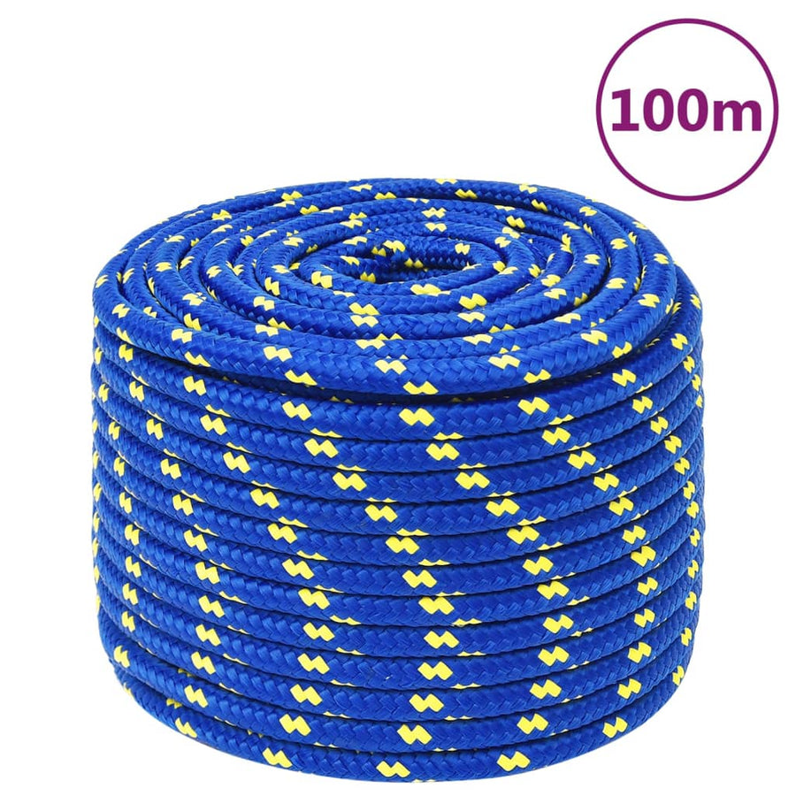 Boottouw 12 mm 100 m polypropeen blauw 12 mm 100 m