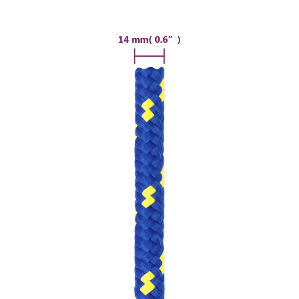 Boottouw 14 mm 25 m polypropeen blauw