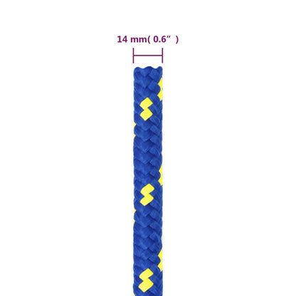 Boottouw 14 mm 25 m polypropeen blauw